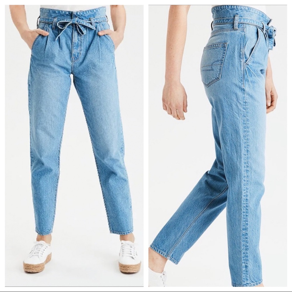 American Eagle Paperbag Mom Jeans - Picture 1 of 8